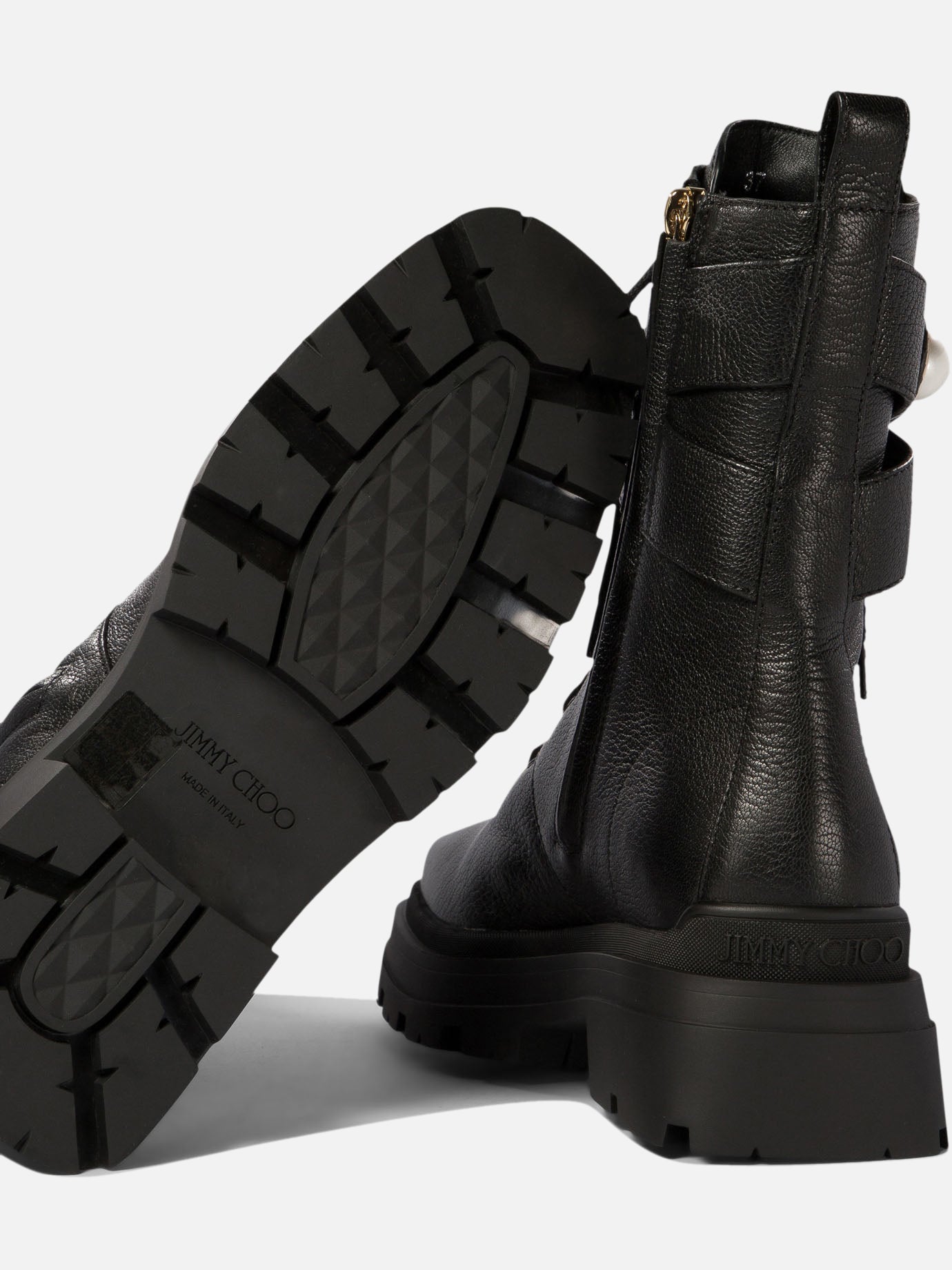 Combat boots 90% goat 10% lamb - 100% rubber  Black - Jimmy Choo Women | PDP | VIETTI Online Store | Zoom-Modal

