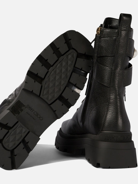 Combat boots 90% goat 10% lamb - 100% rubber  Black - Jimmy Choo Women | PDP | VIETTI Online Store 
