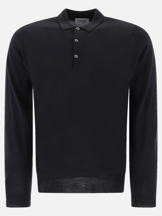 Polo shirts with buttons Solid colour  Black - John Smedley Men | PDP | VIETTI Online Store 

