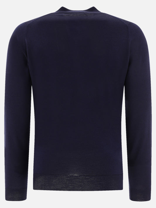 Polo shirts with buttons Solid colour  Blue - John Smedley Men | PDP | VIETTI Online Store | 2
