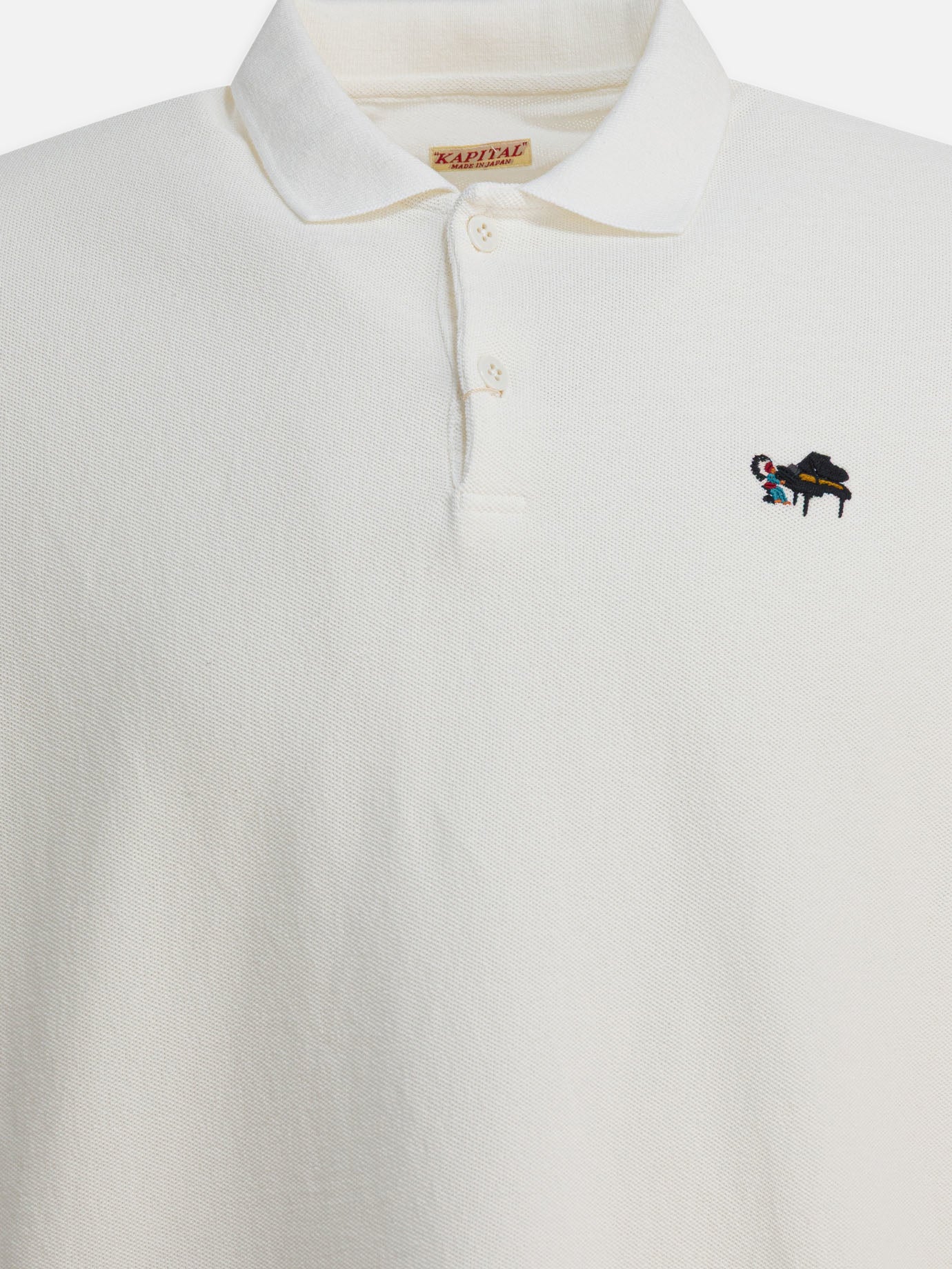 Polo con bottoni Solid colour  Bianco - KAPITAL Uomo | PDP | VIETTI Online Store | thumbnail_3