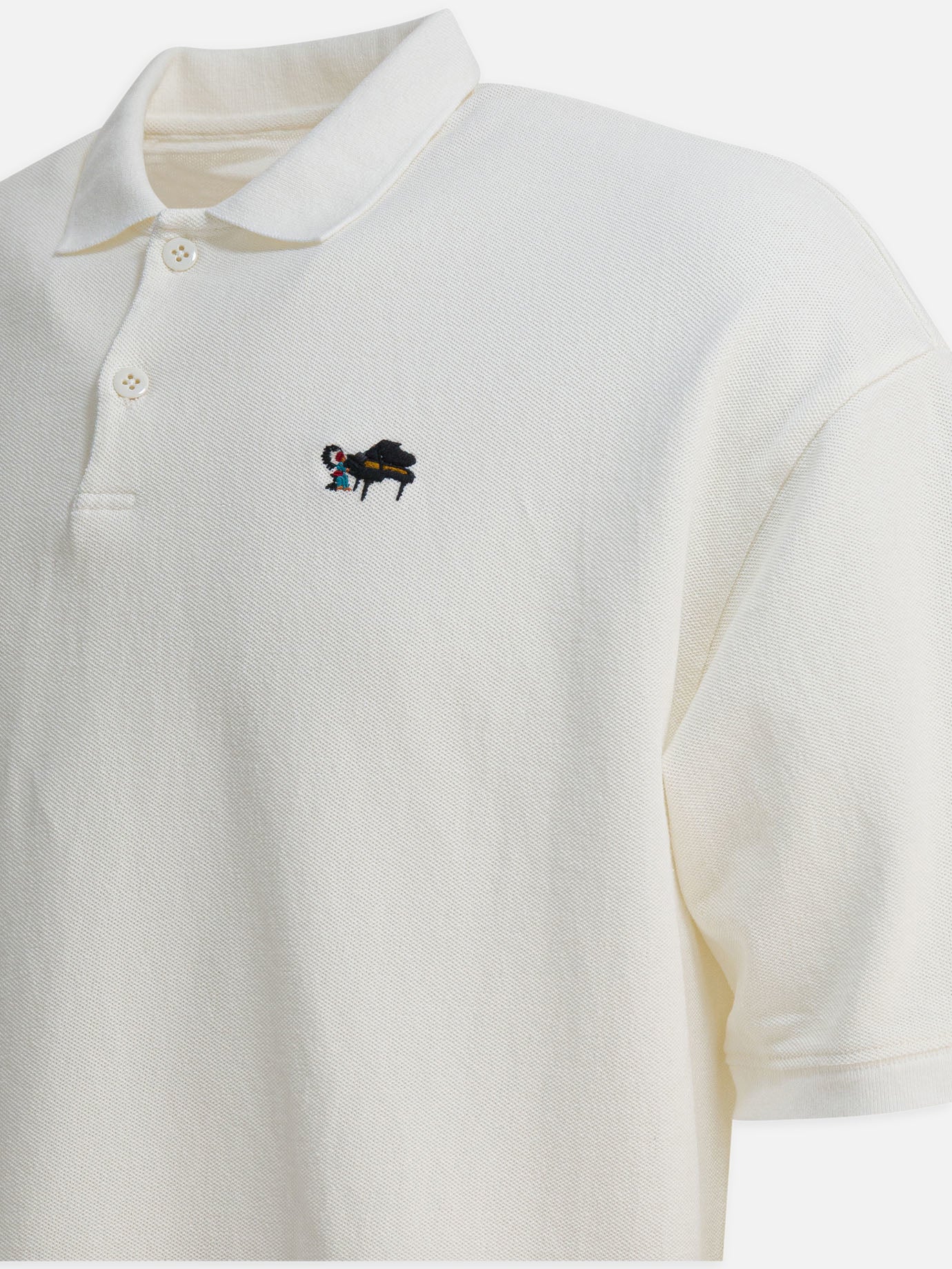 Polo con bottoni Solid colour  Bianco - KAPITAL Uomo | PDP | VIETTI Online Store | thumbnail_4