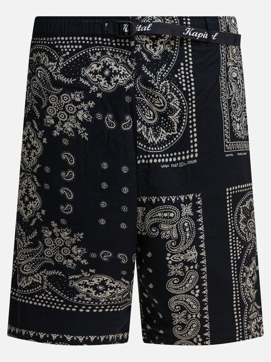 Drawstring shorts Paisley  Black - KAPITAL Men | PDP | VIETTI Online Store 
