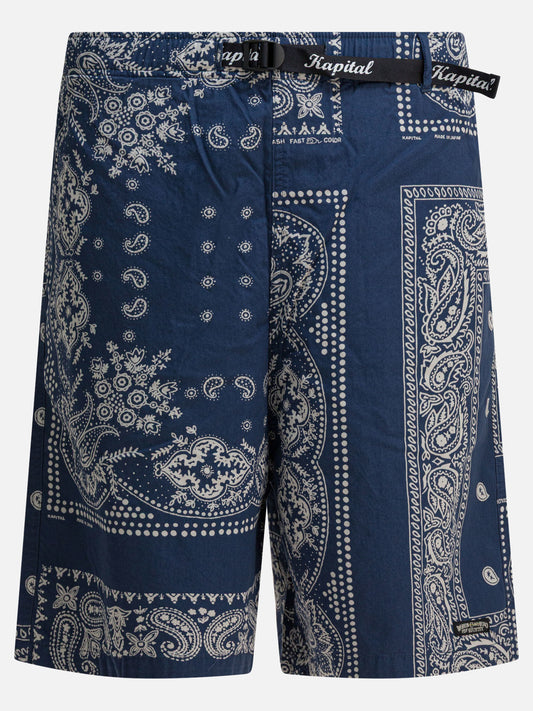 Drawstring shorts Paisley  Blue - KAPITAL Men | PDP | VIETTI Online Store 
