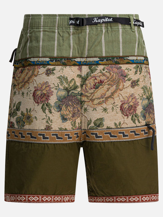 Drawstring shorts Patchwork  Green - KAPITAL Men | PLP | VIETTI Online Store 
