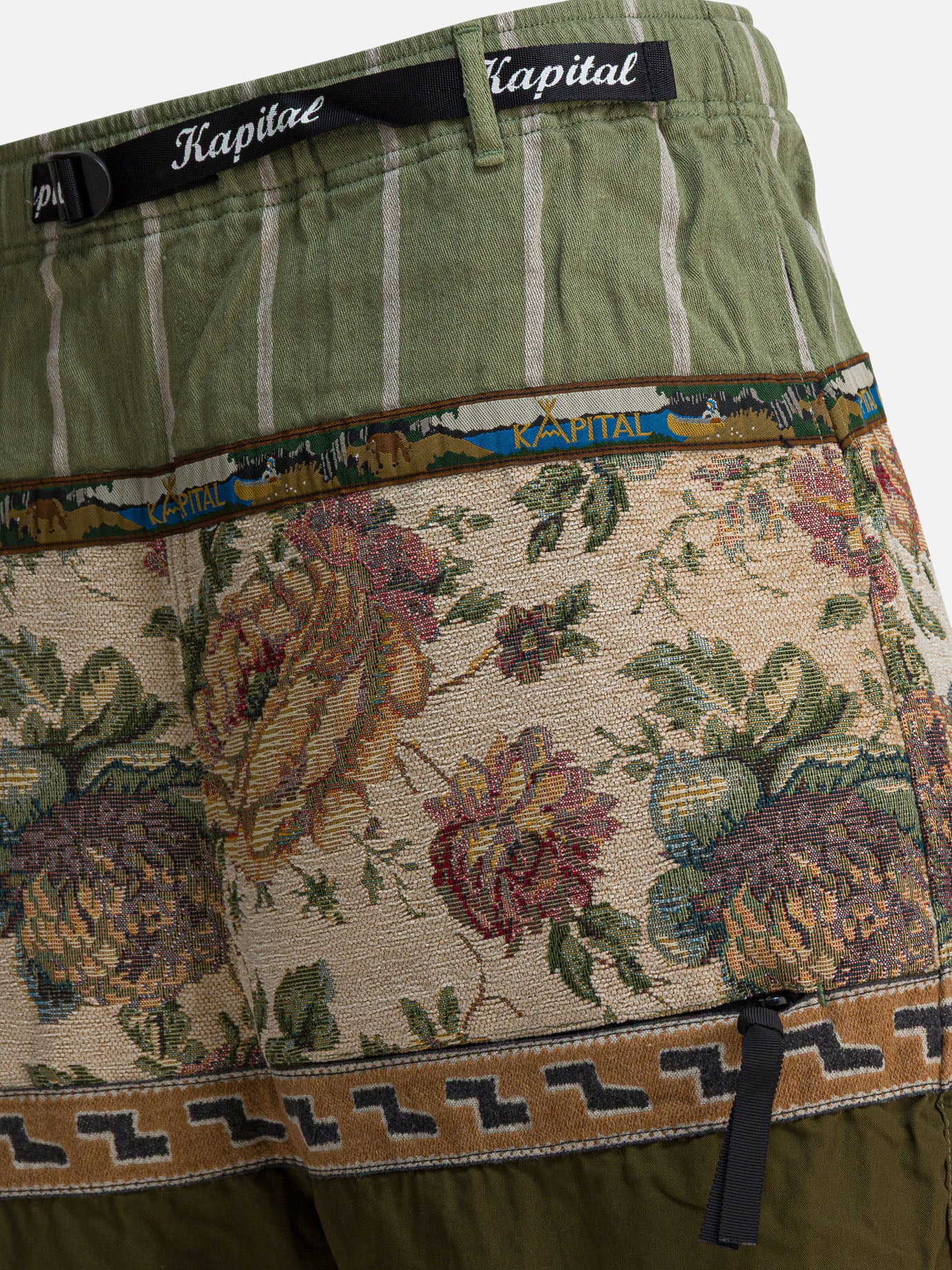 Drawstring shorts Patchwork  Green - KAPITAL Men | PDP | VIETTI Online Store | thumbnail_4