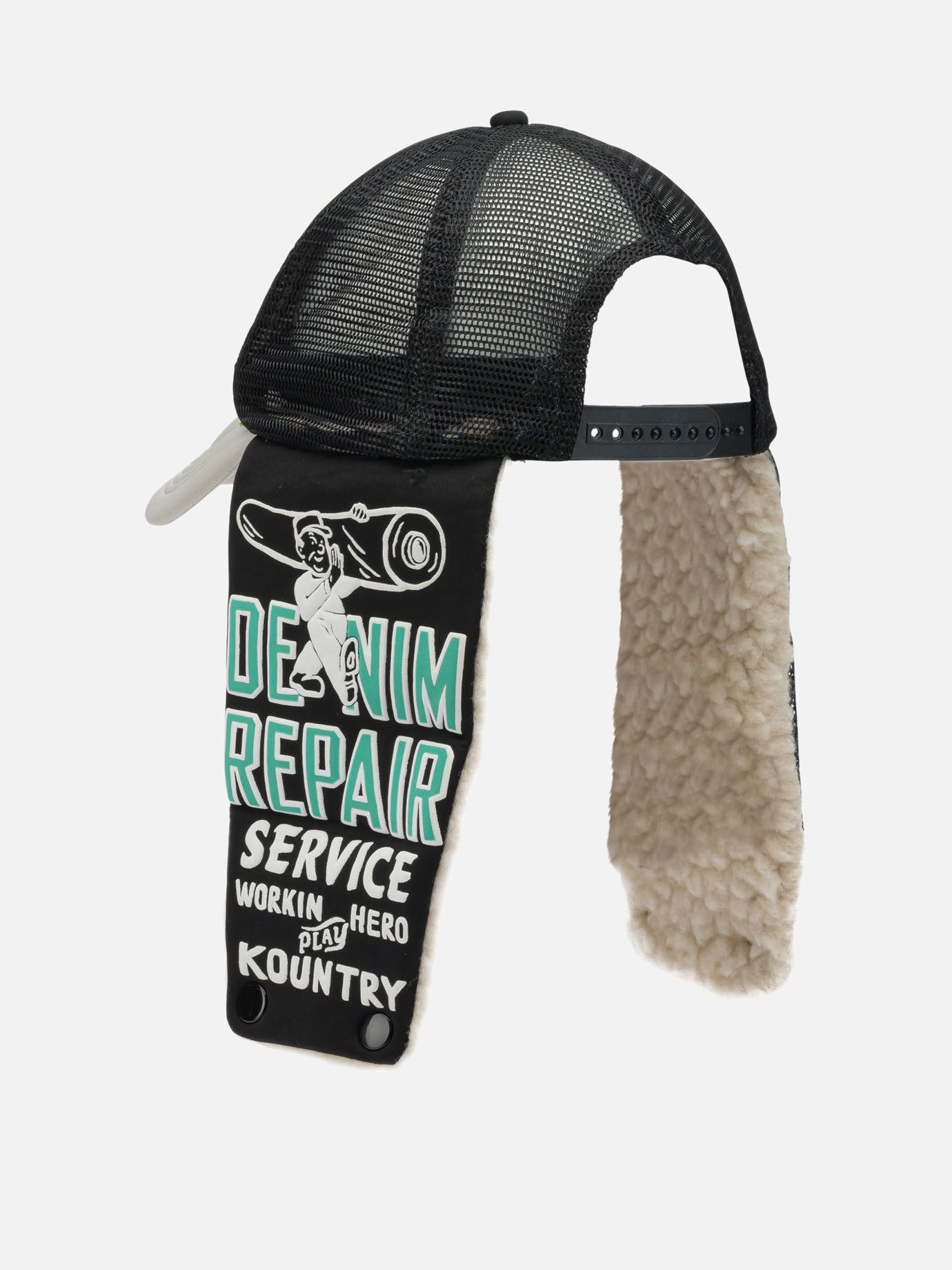 Trucker caps 100% polyester  Black - KAPITAL Men | PDP | VIETTI Online Store | thumbnail_3