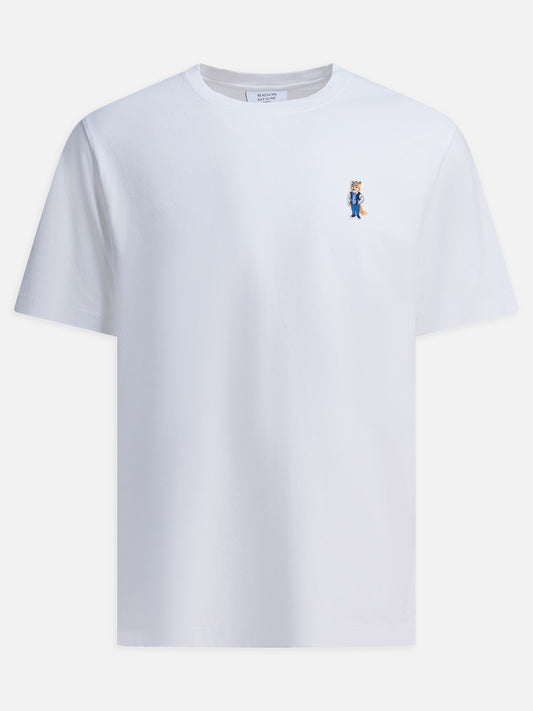 T-shirt girocollo Logo  Bianco - Maison Kitsuné Uomo | PLP | VIETTI Online Store 

