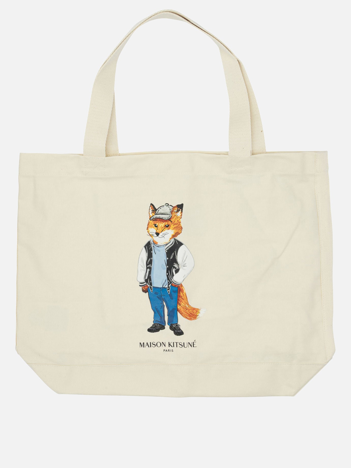 Large bags Logo  Beige - Maison Kitsuné Men | PDP | VIETTI Online Store | Zoom-Modal
