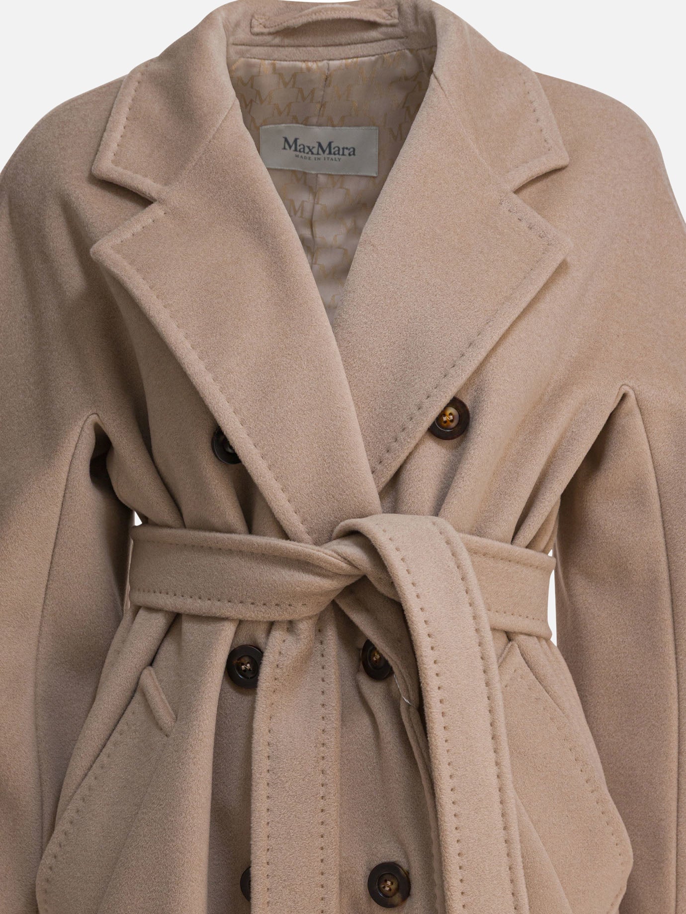 Long coats Solid colour  Beige - Max Mara Women | PDP | VIETTI Online Store | thumbnail_3
