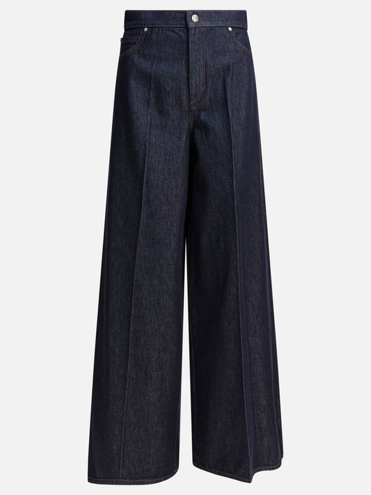 Wide-leg jeans Solid colour  Blue - Max Mara Women | PDP | VIETTI Online Store 
