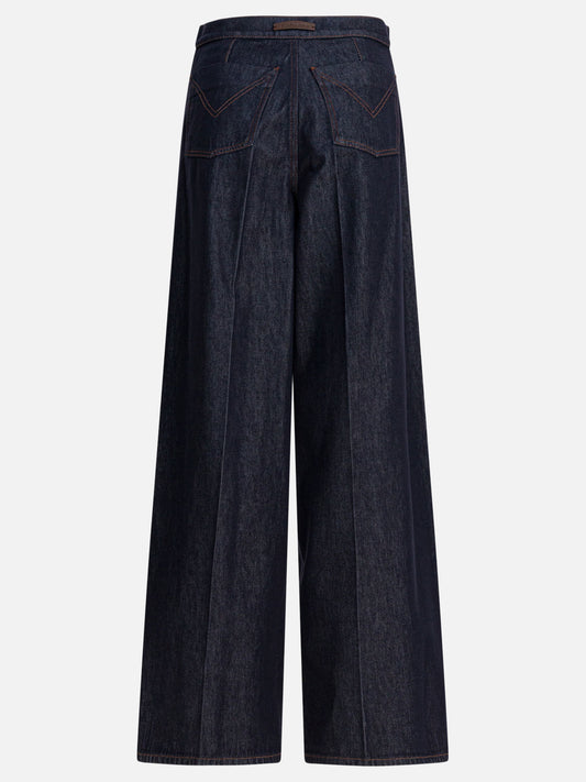 Wide-leg jeans Solid colour  Blue - Max Mara Women | PDP | VIETTI Online Store | 2
