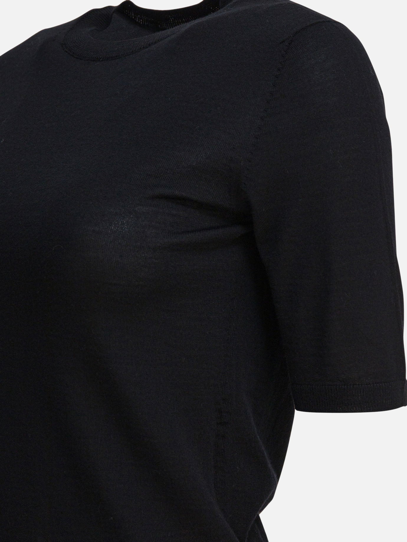 T-shirt girocollo Solid colour  Nero - Max Mara Donna | PDP | VIETTI Online Store | thumbnail_4