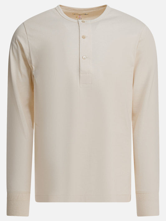 T-shirt serafino Solid colour  Bianco - Merz b. Schwanen Uomo | PDP | VIETTI Online Store 
