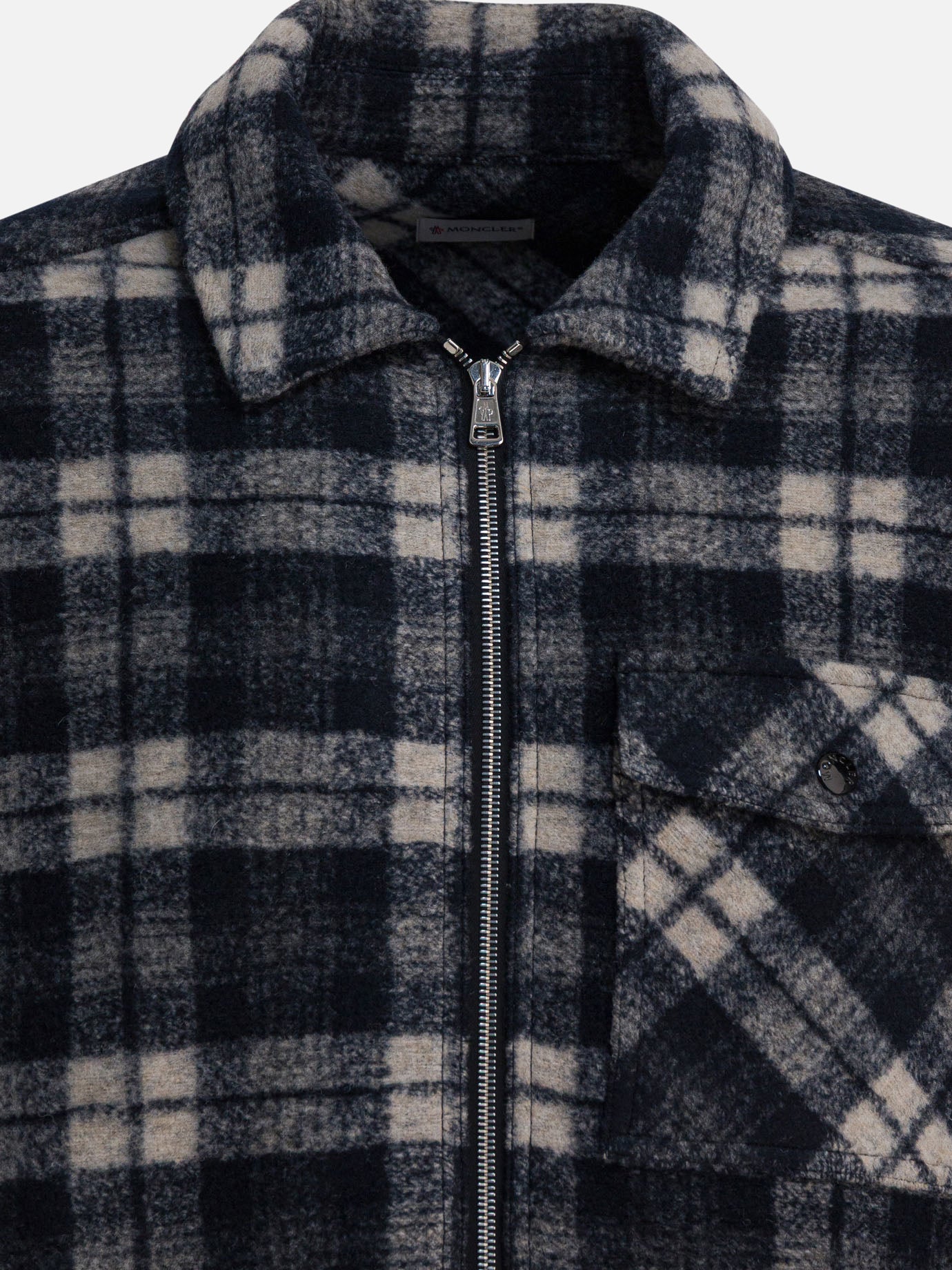 Overshirt jackets Check  Grey - Moncler Men | PDP | VIETTI Online Store | Zoom-Modal_3
