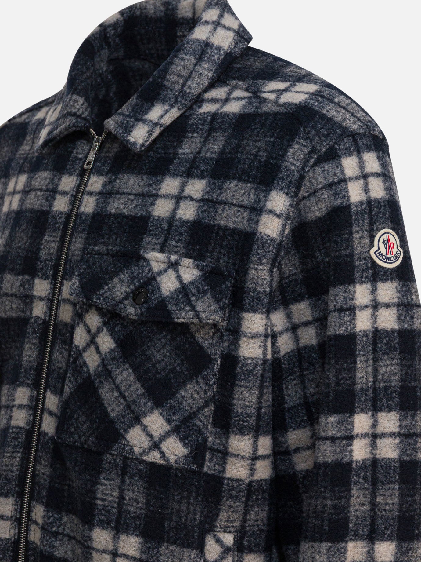 Overshirt jackets Check  Grey - Moncler Men | PDP | VIETTI Online Store | thumbnail_4