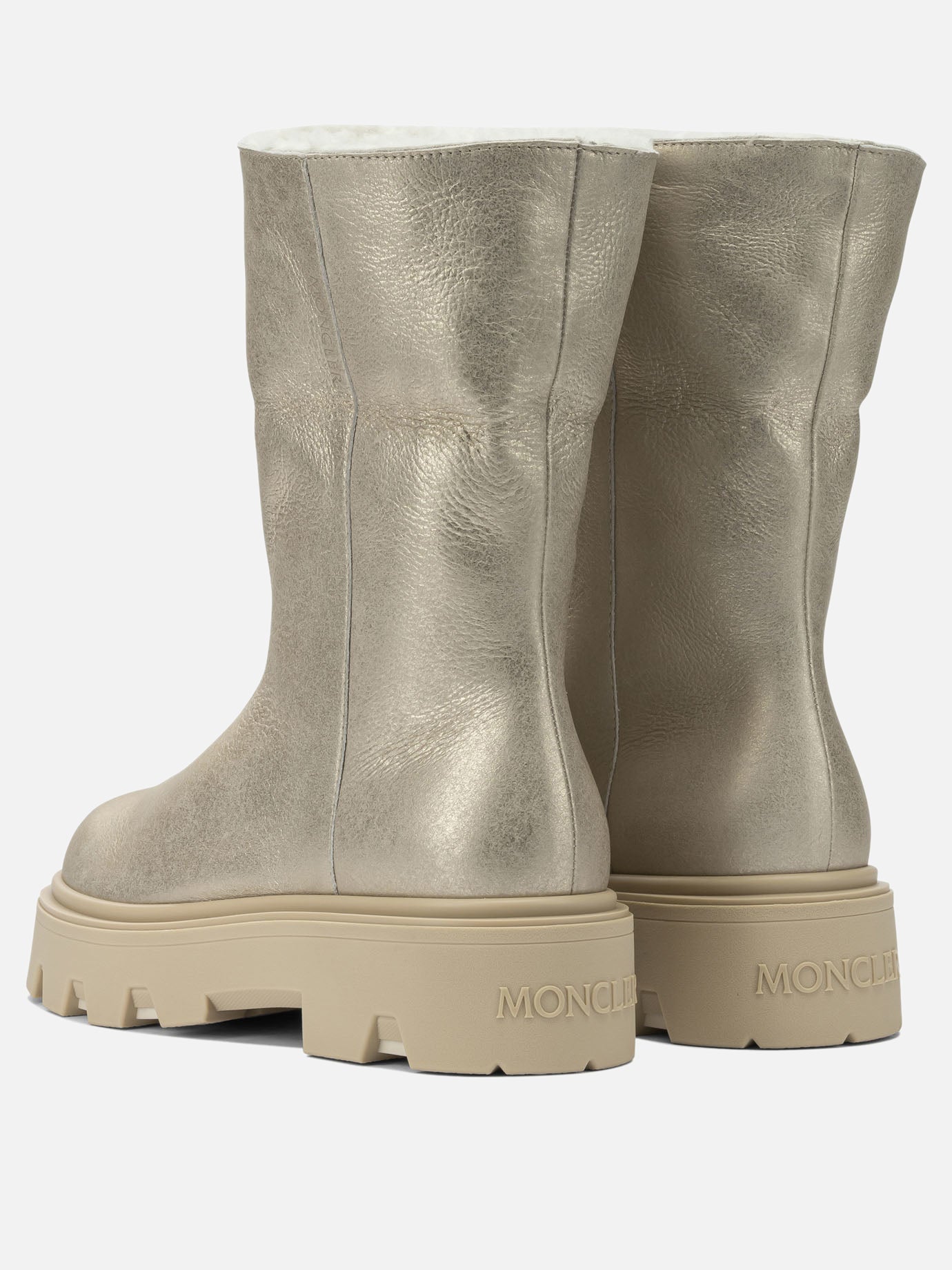 Pull-on boots 100% shearling - 100% rubber  Gold - Moncler Women | PDP | VIETTI Online Store | thumbnail_4
