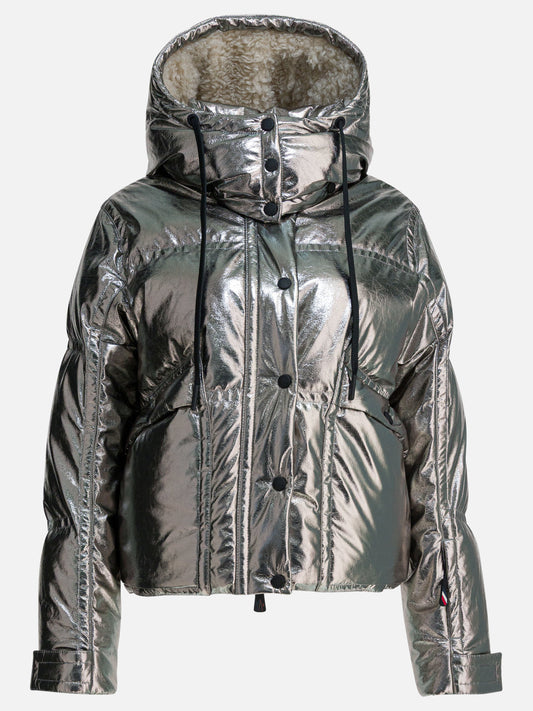 Down jackets Solid colour  Silver - Moncler Grenoble Women | PDP | VIETTI Online Store 
