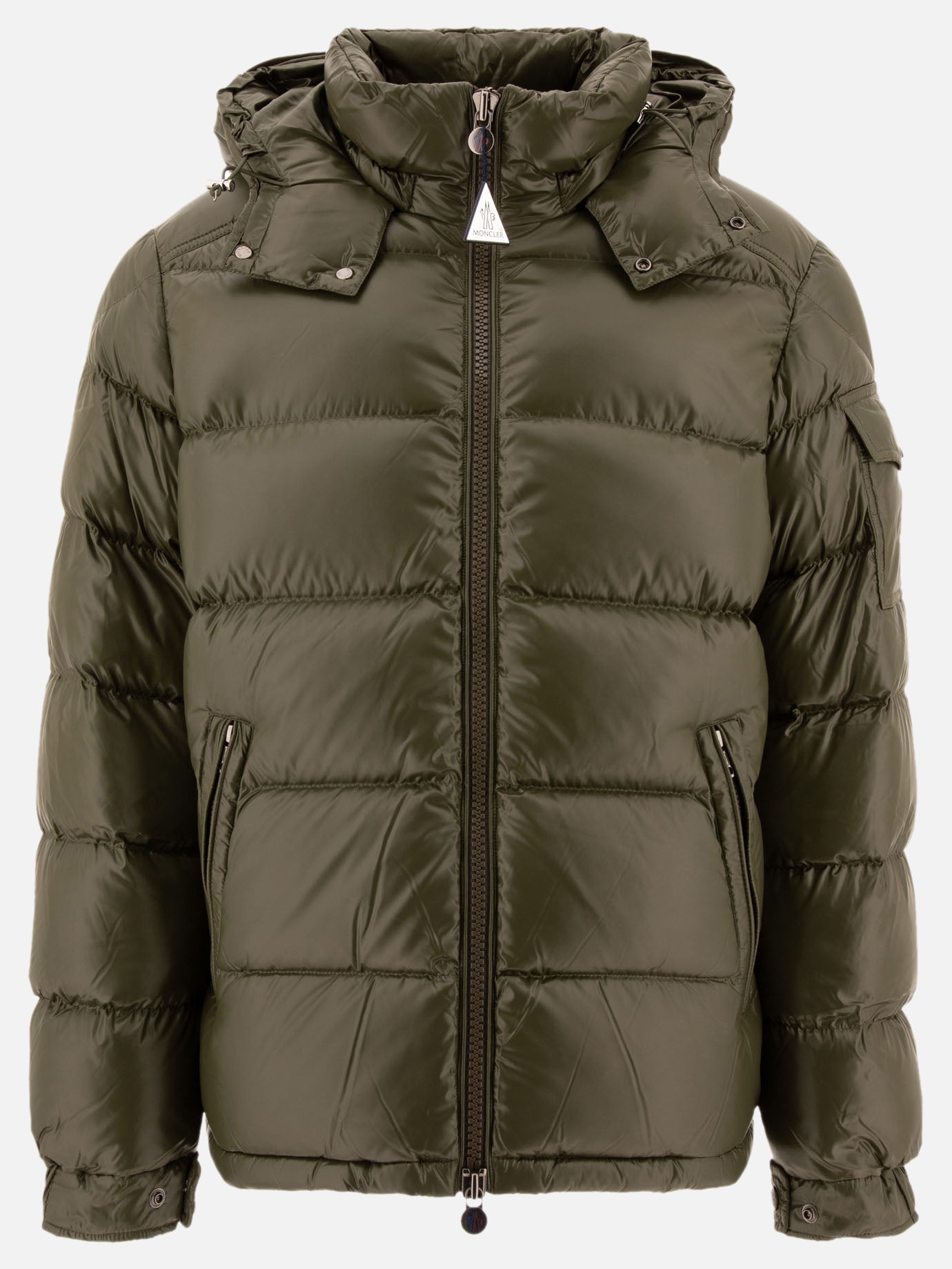 Down jackets Solid colour  Green - Moncler Men | PDP | VIETTI Online Store | Zoom-Modal
