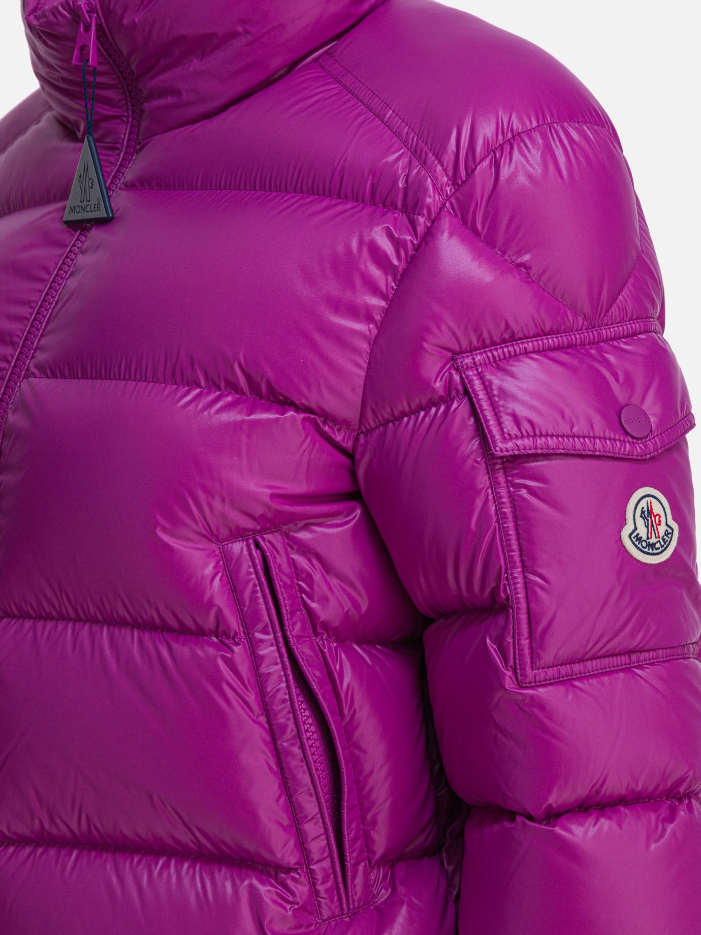 Down jackets Solid colour  Fuchsia - Moncler Women | PDP | VIETTI Online Store | thumbnail_4