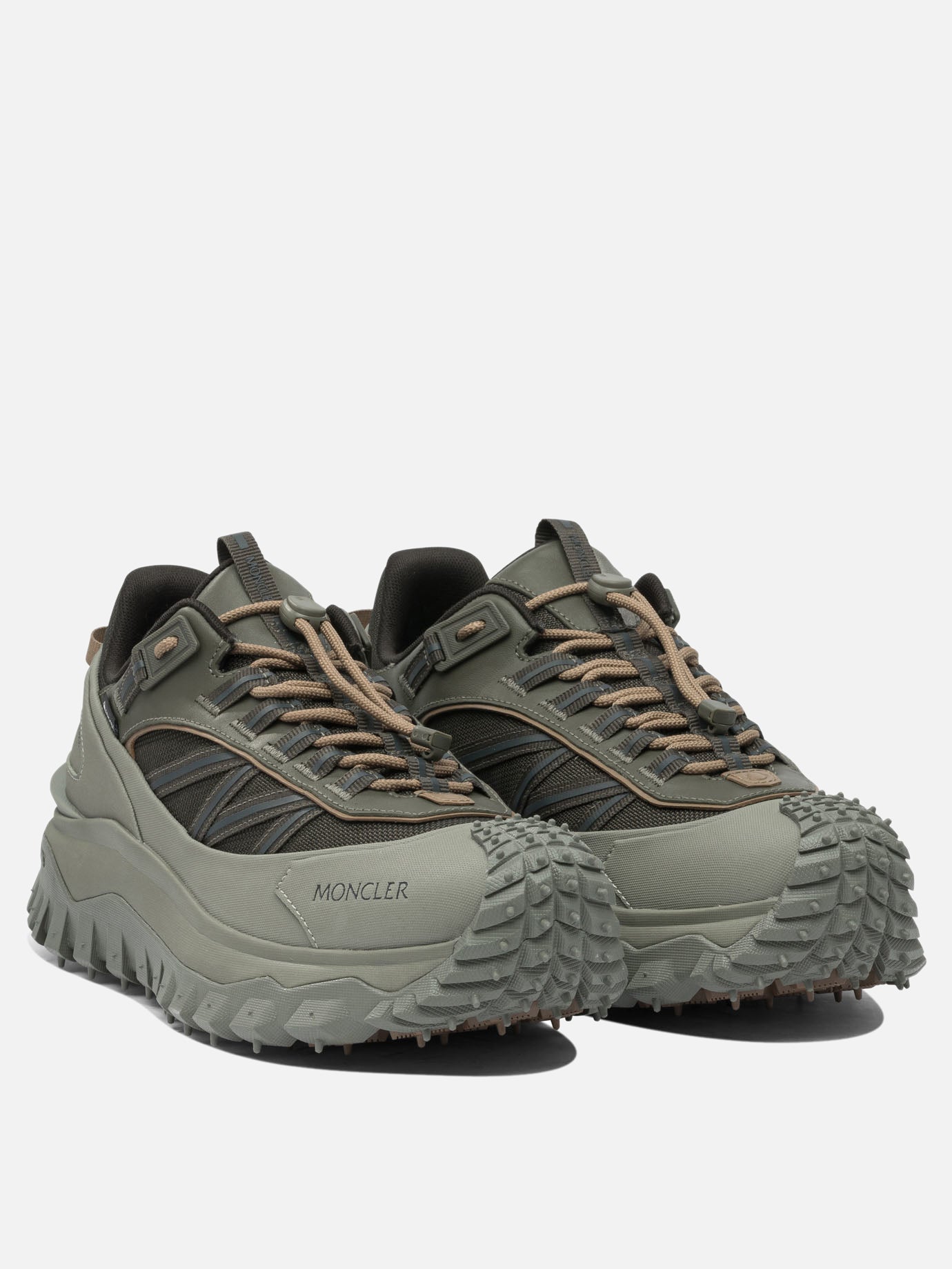 Low top sneakers 60% nylon 40% leather - 100% rubber  Green - Moncler Men | PDP | VIETTI Online Store | thumbnail_2