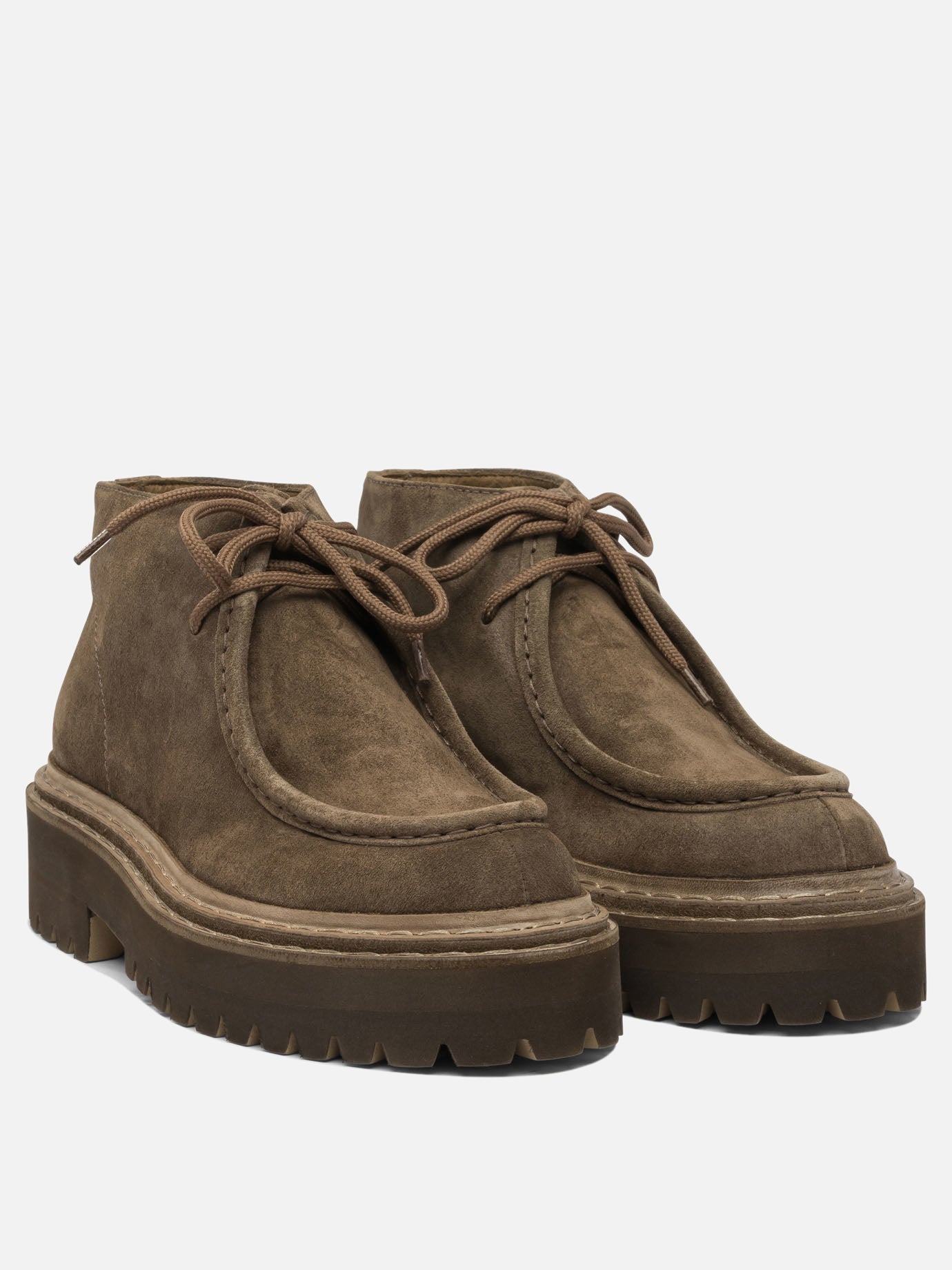 Mocassini stringati 100% suede - 100% rubber  Beige - Officine Creative Donna | PDP | VIETTI Online Store | thumbnail_2