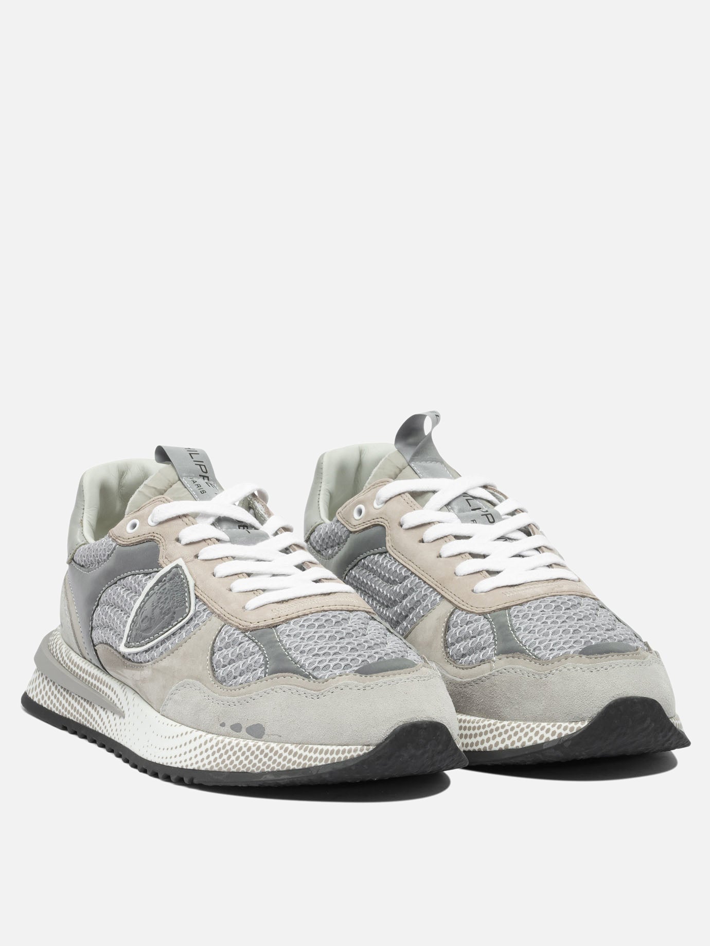 Low top sneakers 80% suede 20% mesh - 100% rubber  Grey - Philippe Model Paris Men | PDP | VIETTI Online Store | Zoom-Modal_2
