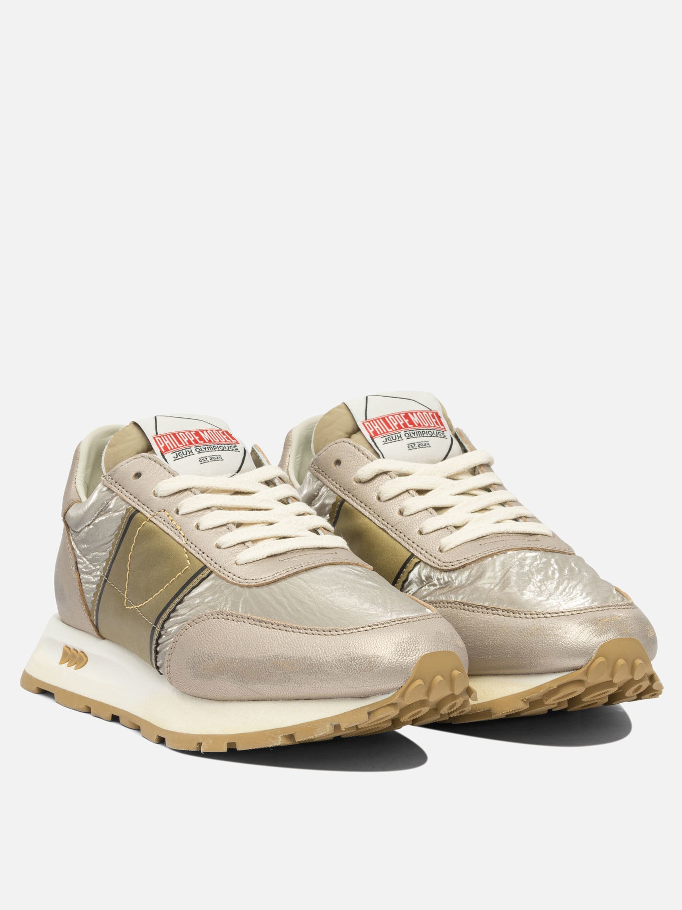 Low top sneakers 90% leather 10% mesh - 100% rubber  Gold - Philippe Model Paris Women | PDP | VIETTI Online Store | Zoom-Modal_2
