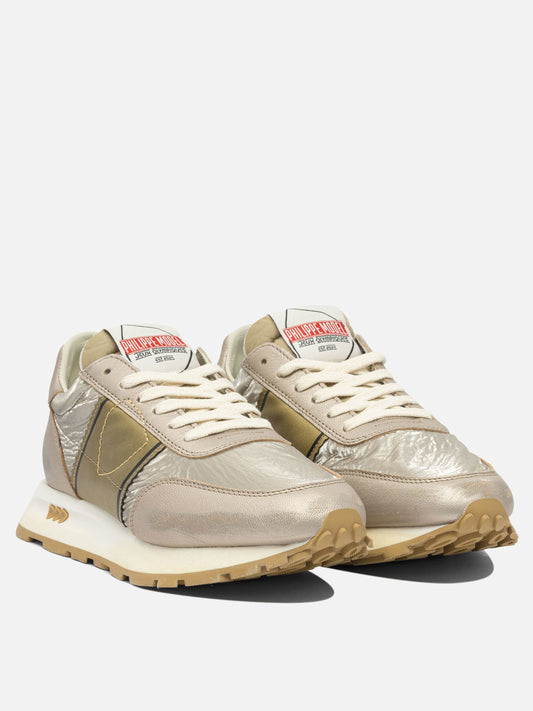 Low top sneakers 90% leather 10% mesh - 100% rubber  Gold - Philippe Model Paris Women | PLP | VIETTI Online Store | 2
