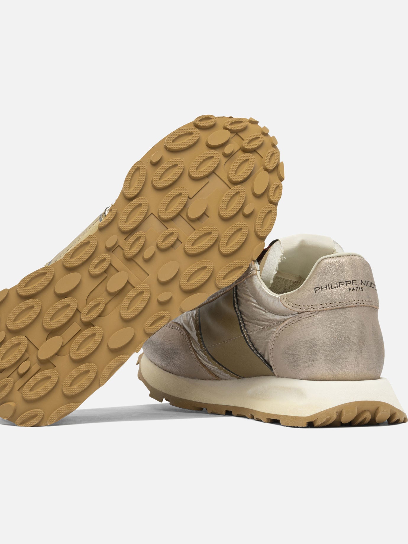 Low top sneakers 90% leather 10% mesh - 100% rubber  Gold - Philippe Model Paris Women | PDP | VIETTI Online Store | Zoom-Modal_5
