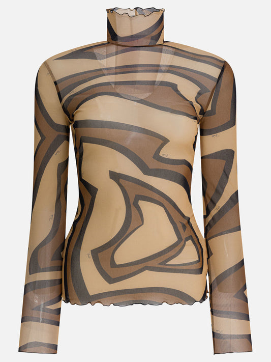 Mock neck t-shirts Print  Brown - Pucci Women | PDP | VIETTI Online Store 
