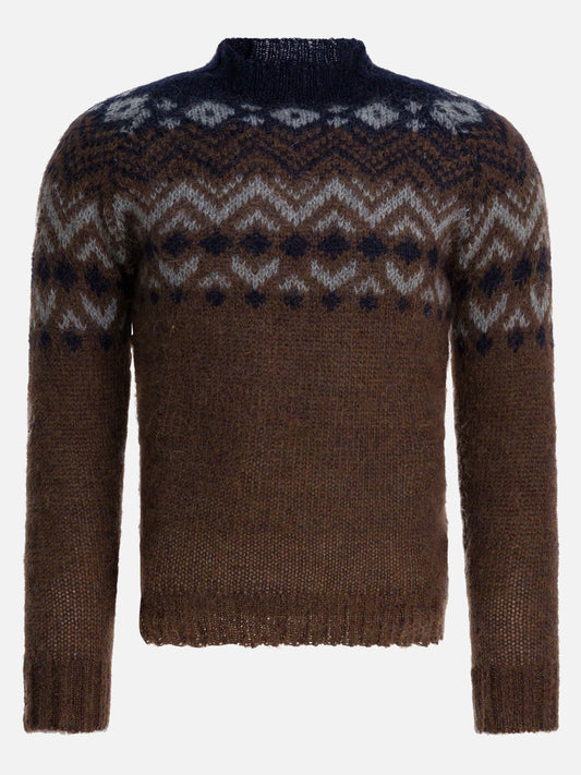 Crewneck sweaters Textured knit  Brown - Rakkì Men | PDP | VIETTI Online Store 
