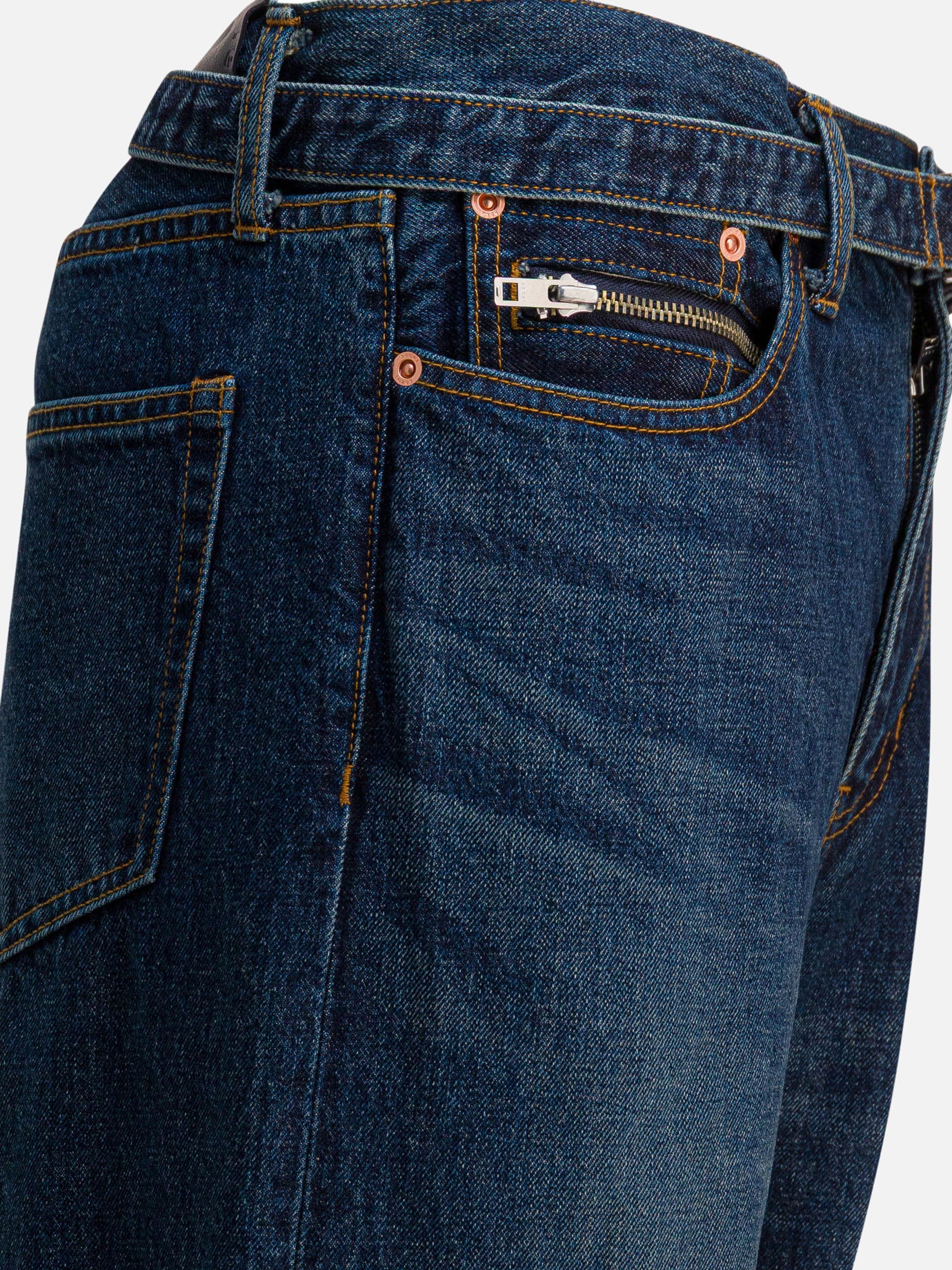 Jeans a gamba larga Denim  Blu - Sacai Uomo | PDP | VIETTI Online Store | thumbnail_4