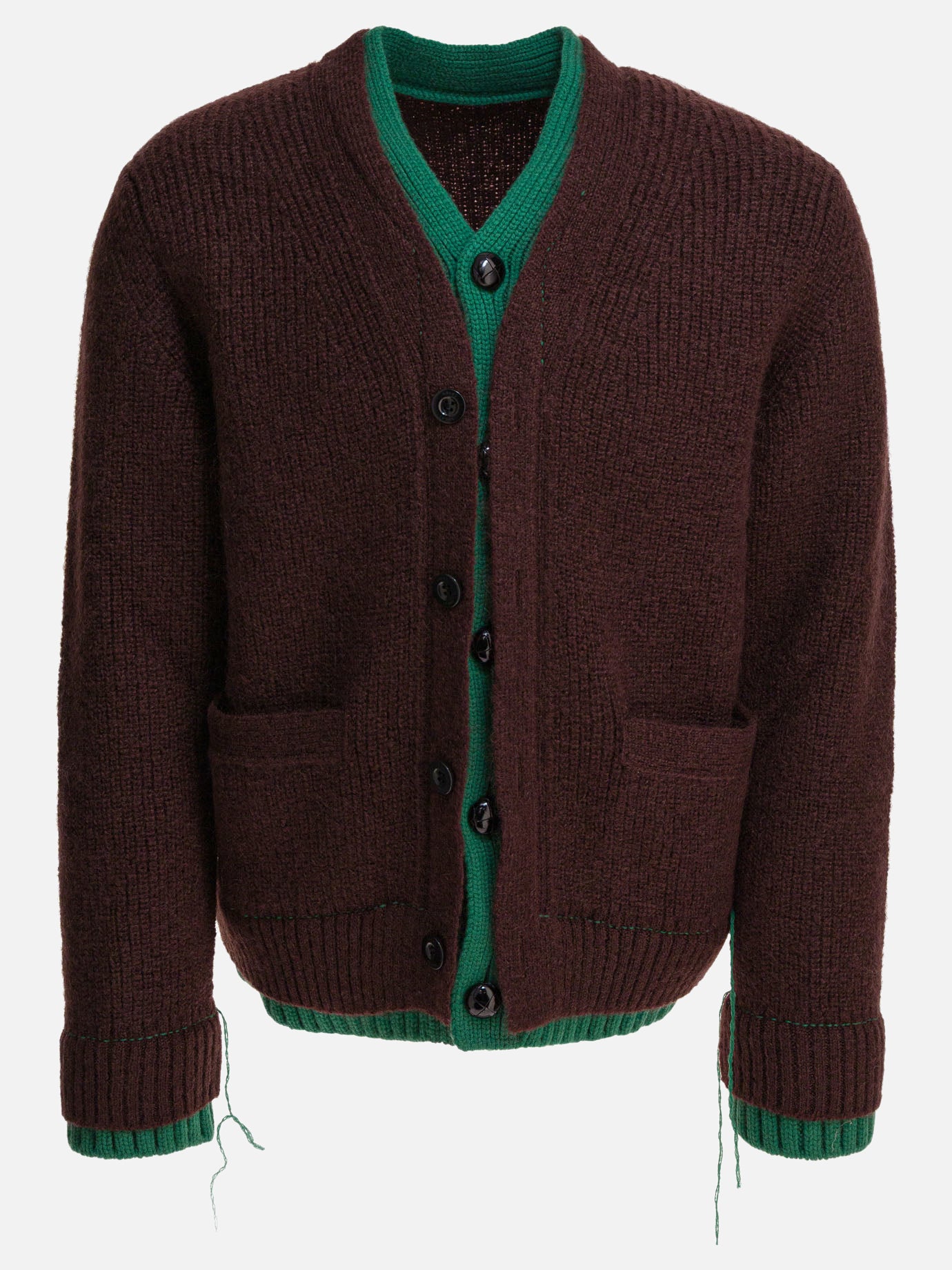 Sacai Wool blend cardigan 14870539_3 Brown thumbnail_1