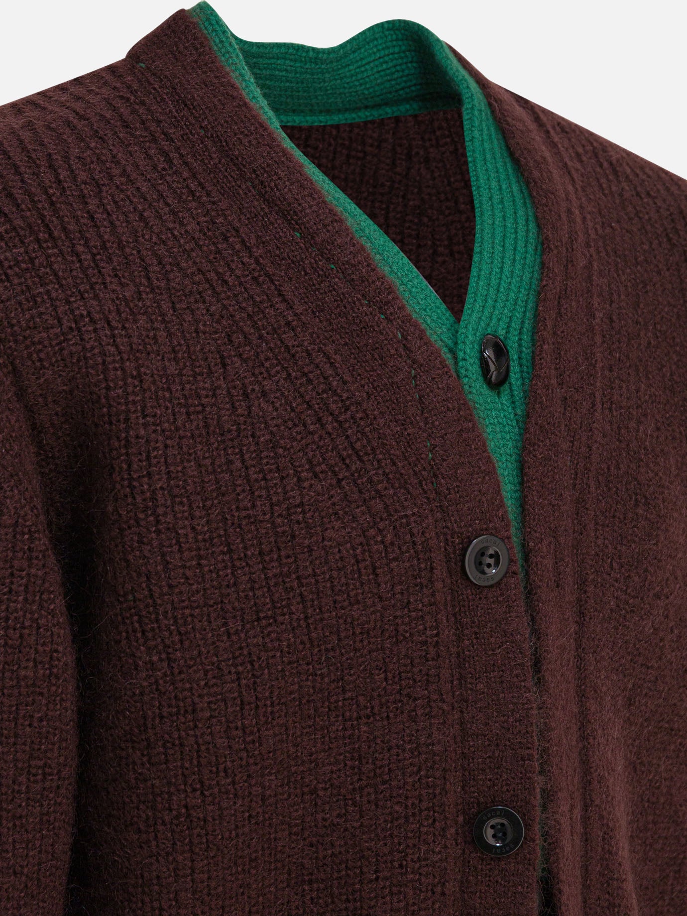 Sacai Wool blend cardigan 14870539_3 Brown thumbnail_3