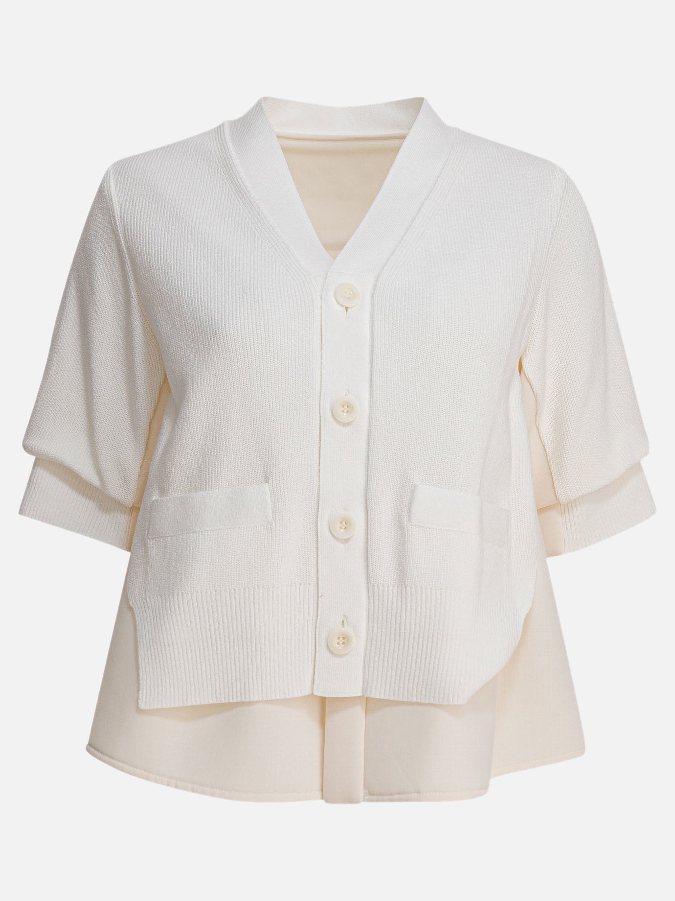 Cardigans Solid colour  White - Sacai Women | PDP | VIETTI Online Store | Zoom-Modal

