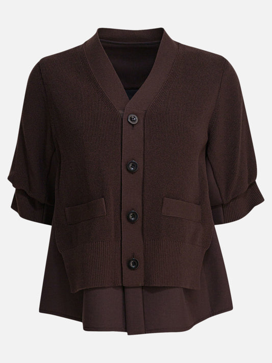 Cardigan Solid colour  Marrone - Sacai Donna | PLP | VIETTI Online Store 
