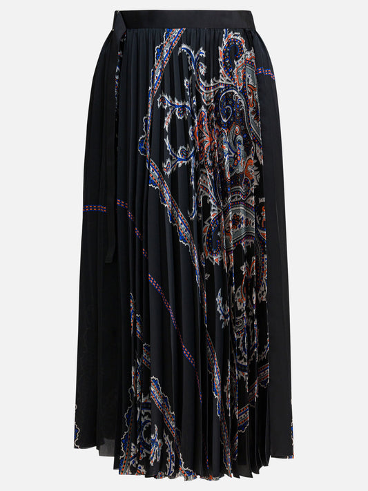 Midi skirts Paisley  Black - Sacai Women | PDP | VIETTI Online Store 
