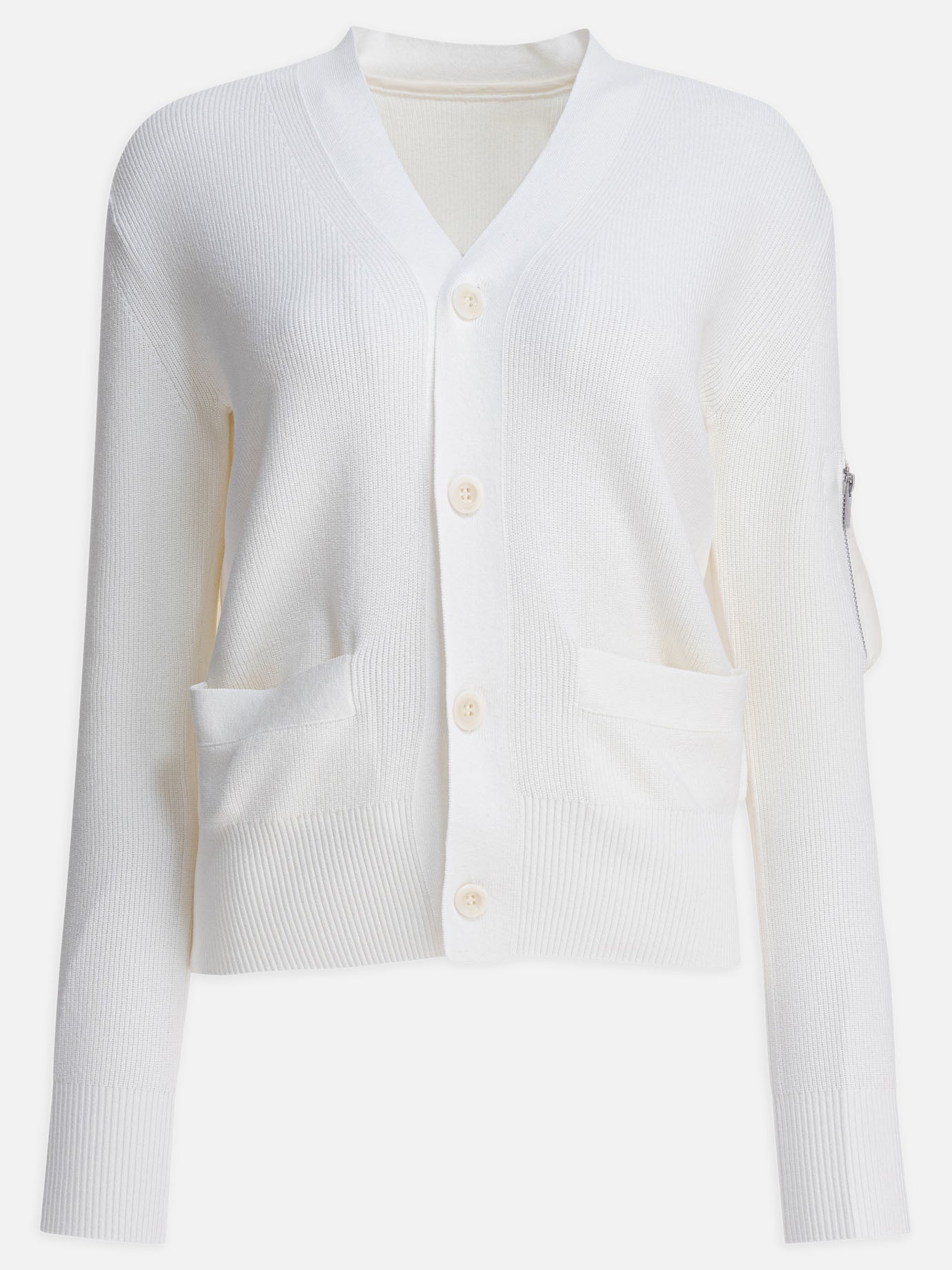 Cardigans Solid colour  White - Sacai Women | PDP | VIETTI Online Store | thumbnail