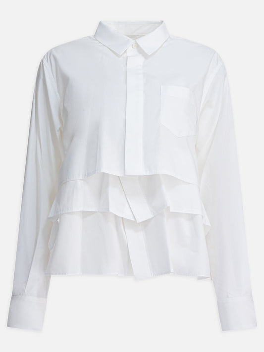 Casual shirts Solid colour  White - Sacai Women | PDP | VIETTI Online Store 
