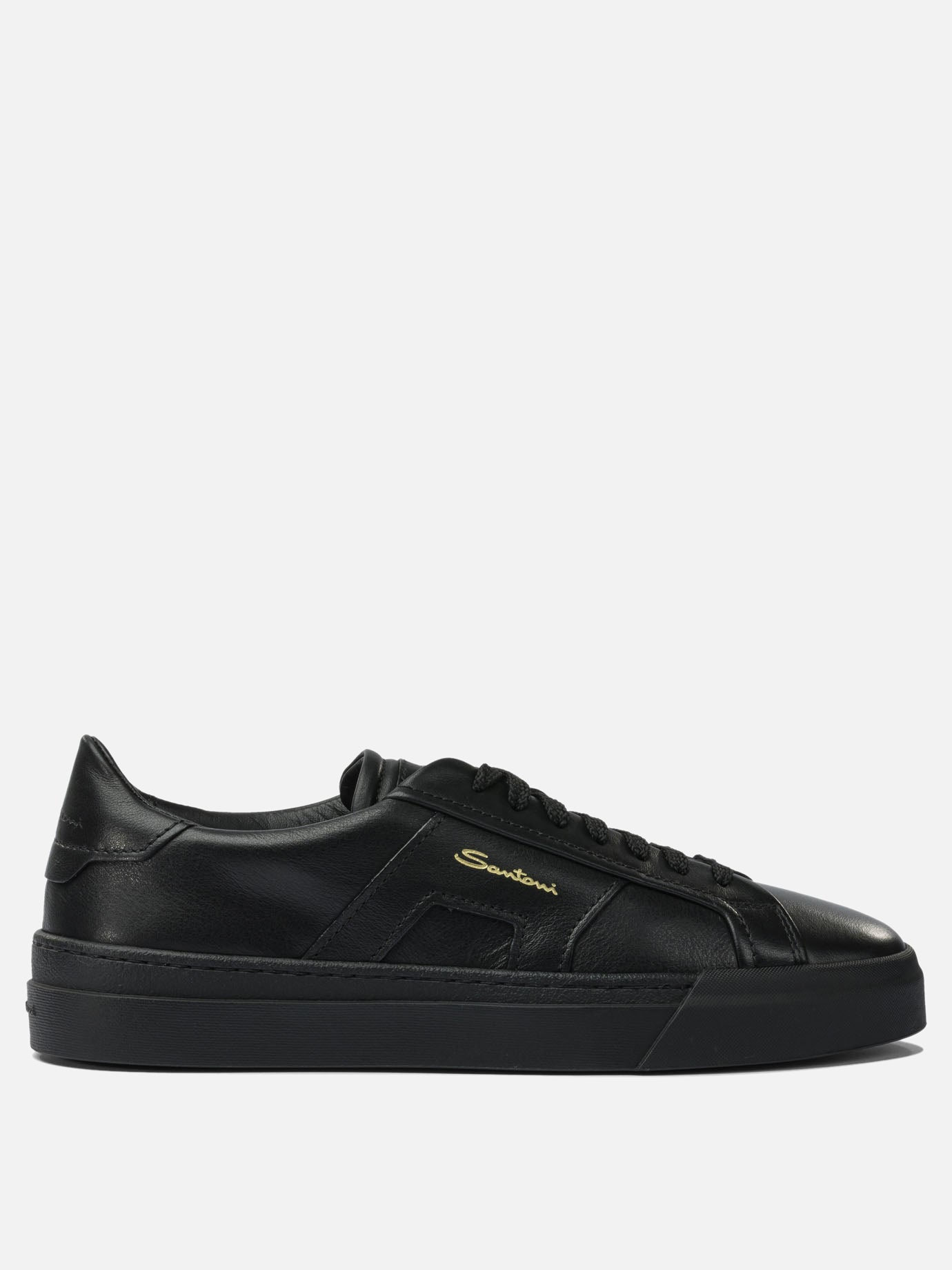 Sneaker basse 100% calf leather - 100% rubber  Nero - Santoni Uomo | PDP | VIETTI Online Store | Zoom-Modal
