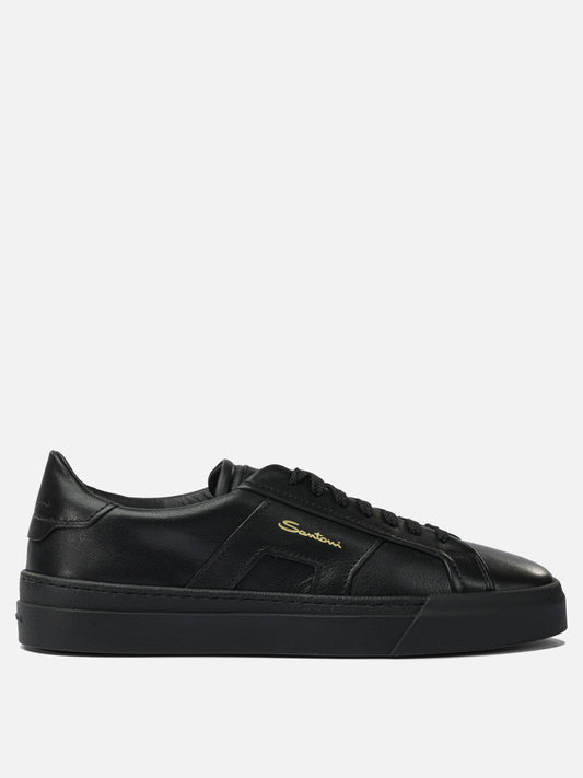 Sneaker basse 100% calf leather - 100% rubber  Nero - Santoni Uomo | VIETTI Online Store 
