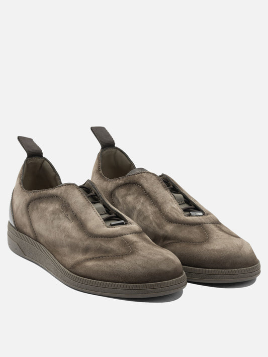Sneaker basse 100% leather - 100% rubber  Beige - Santoni Uomo | VIETTI Online Store | 2
