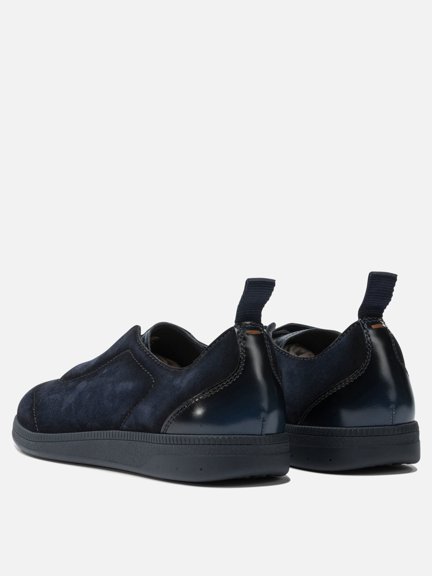 Low top sneakers 100% calf leather - 100% rubber  Blue - Santoni Men | PDP | VIETTI Online Store | Zoom-Modal_4
