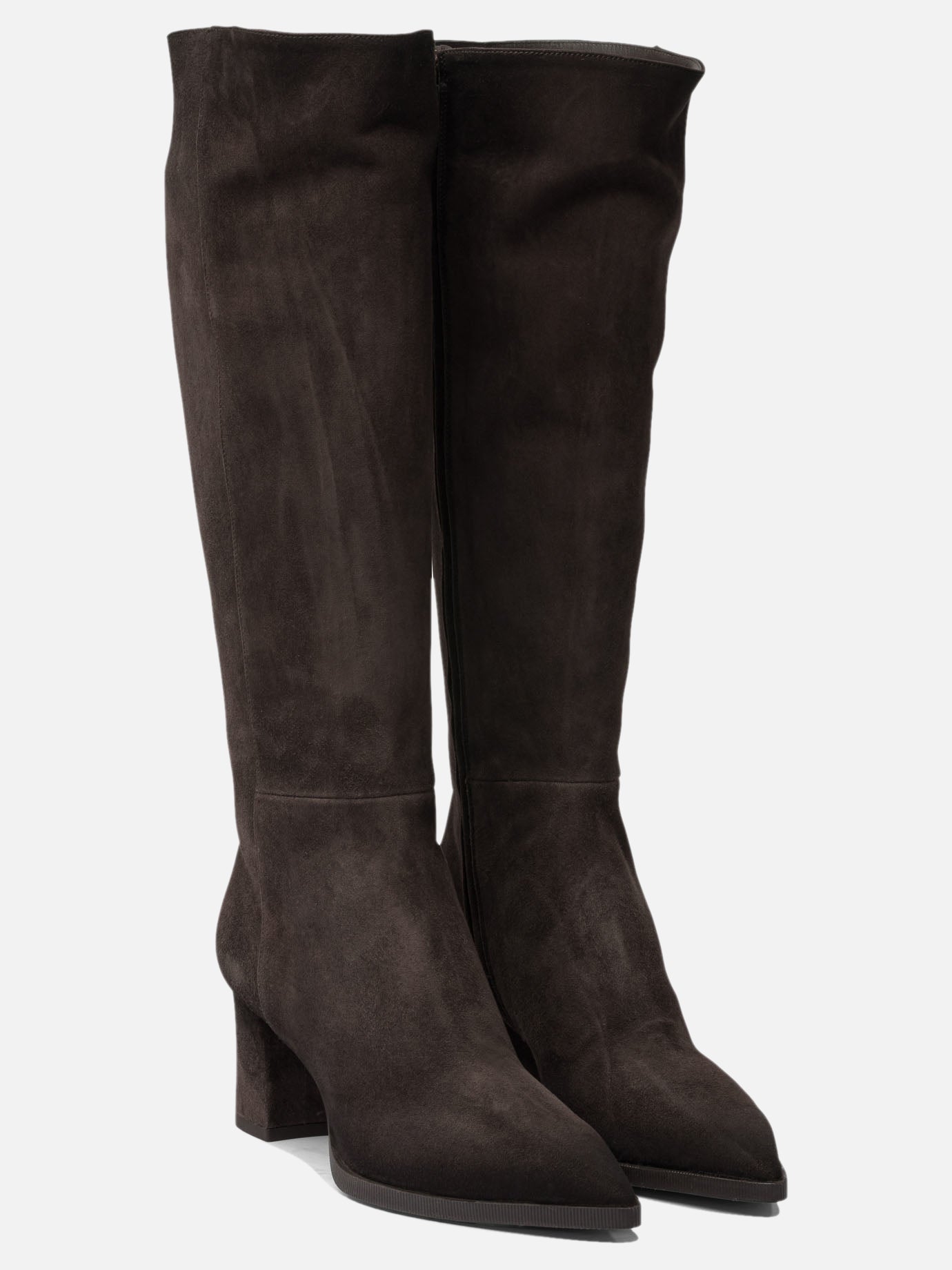 Knee-high 100% suede - 100% leather  Brown - Santoni Women | PDP | VIETTI Online Store | thumbnail_2