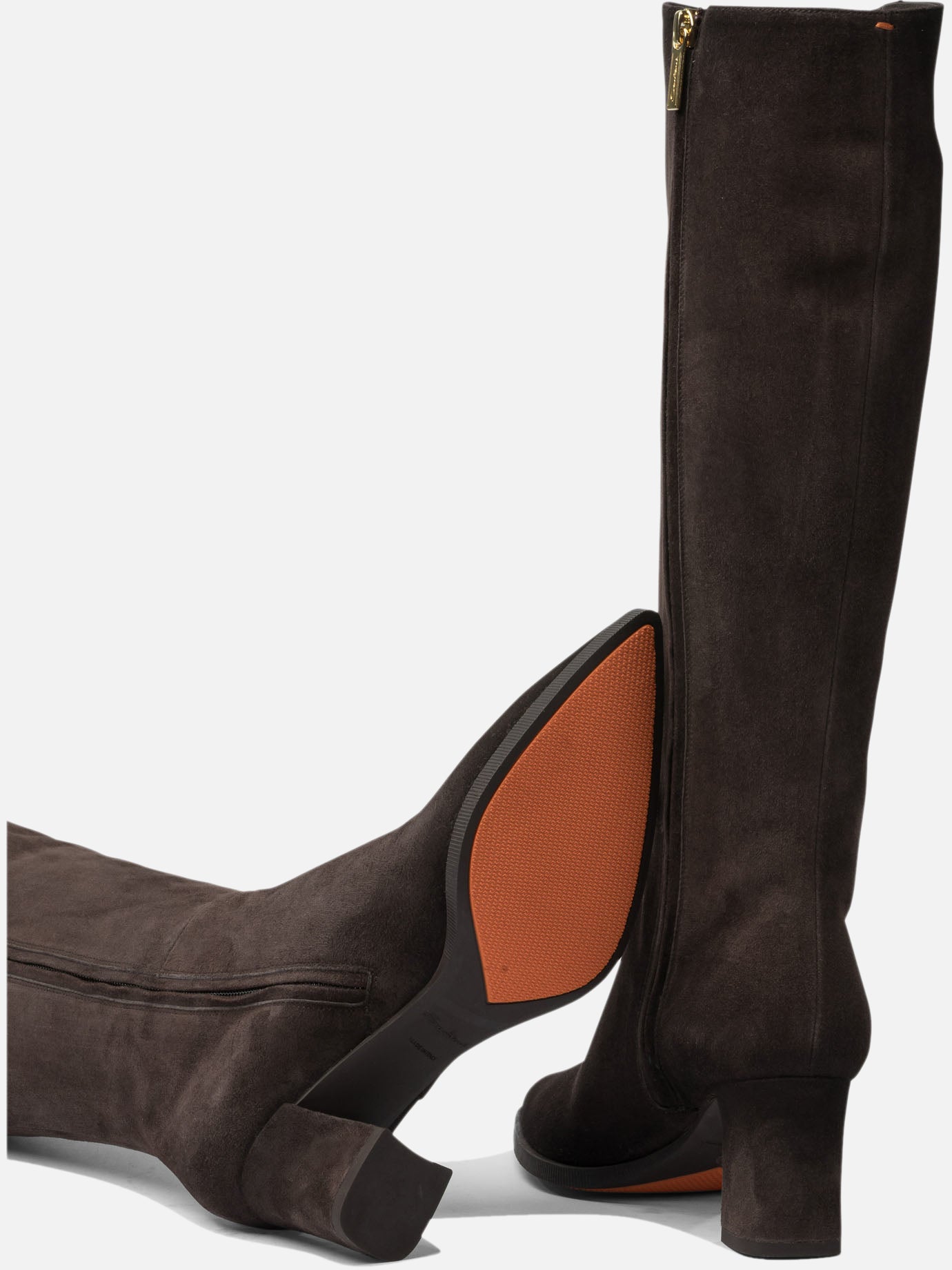 Knee-high 100% suede - 100% leather  Brown - Santoni Women | PDP | VIETTI Online Store | thumbnail_5