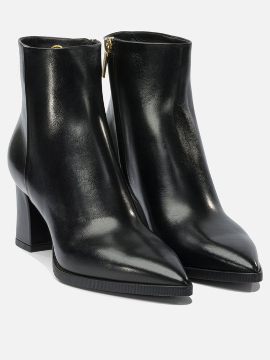 Stivaletti con zip 100% calf leather - 100% calf leather  Nero - Santoni Donna | VIETTI Online Store | 2
