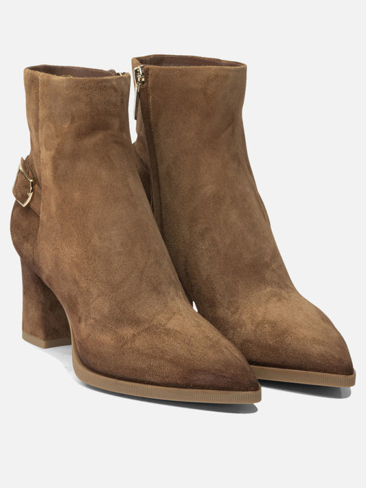 Stivaletti con zip 100% suede - 100% rubber  Marrone - Santoni Donna | VIETTI Online Store | 2
