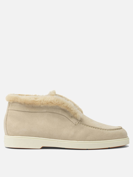 Mocassini 100% calf leather - 100% rubber  Beige - Santoni Donna | VIETTI Online Store 
