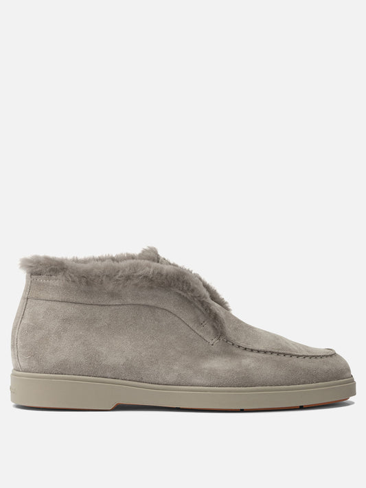 Mocassini 100% calf leather - 100% rubber  Grigio - Santoni Donna | VIETTI Online Store 
